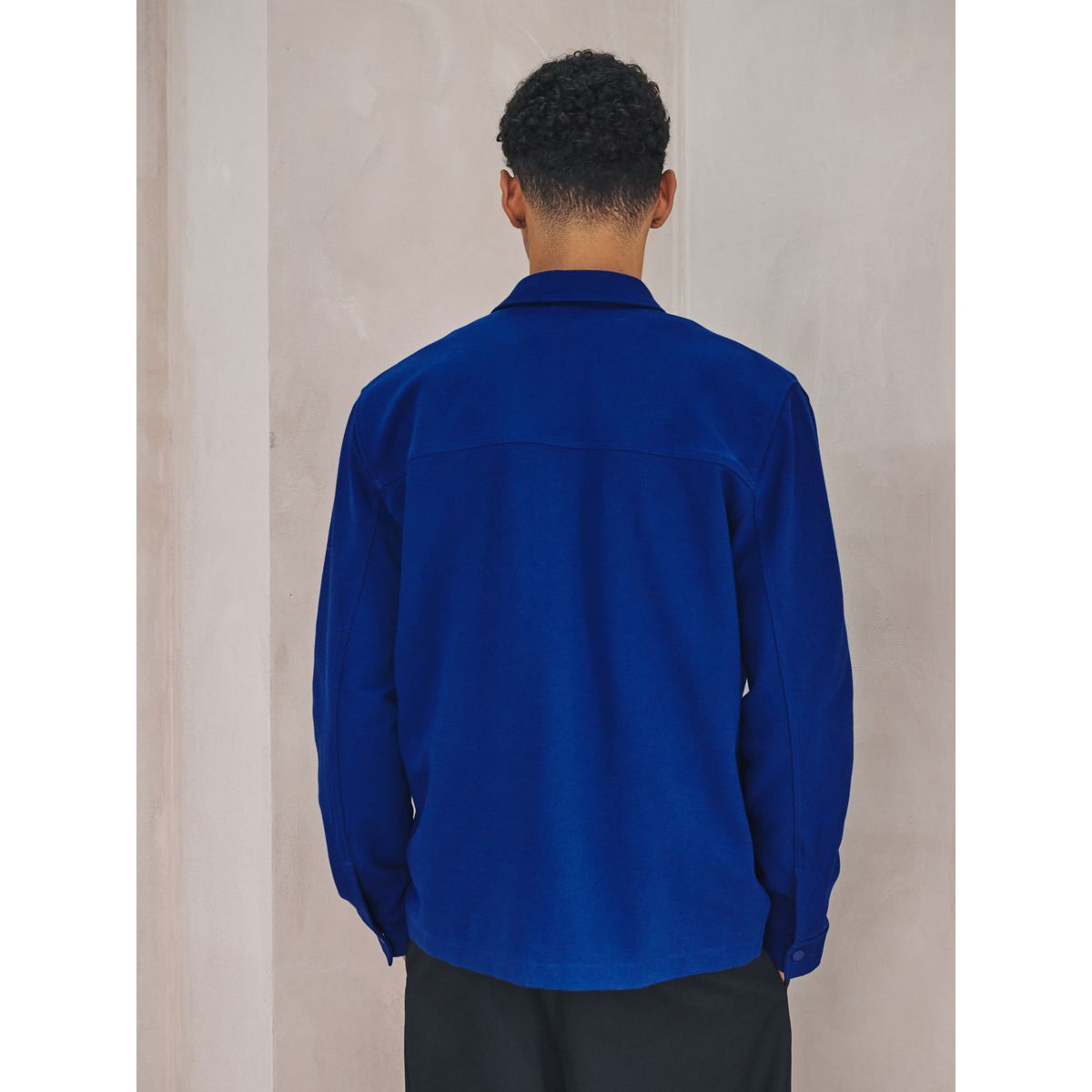 Veste-chemise à pressions en sergé de jersey bleu cobalt, NEXT