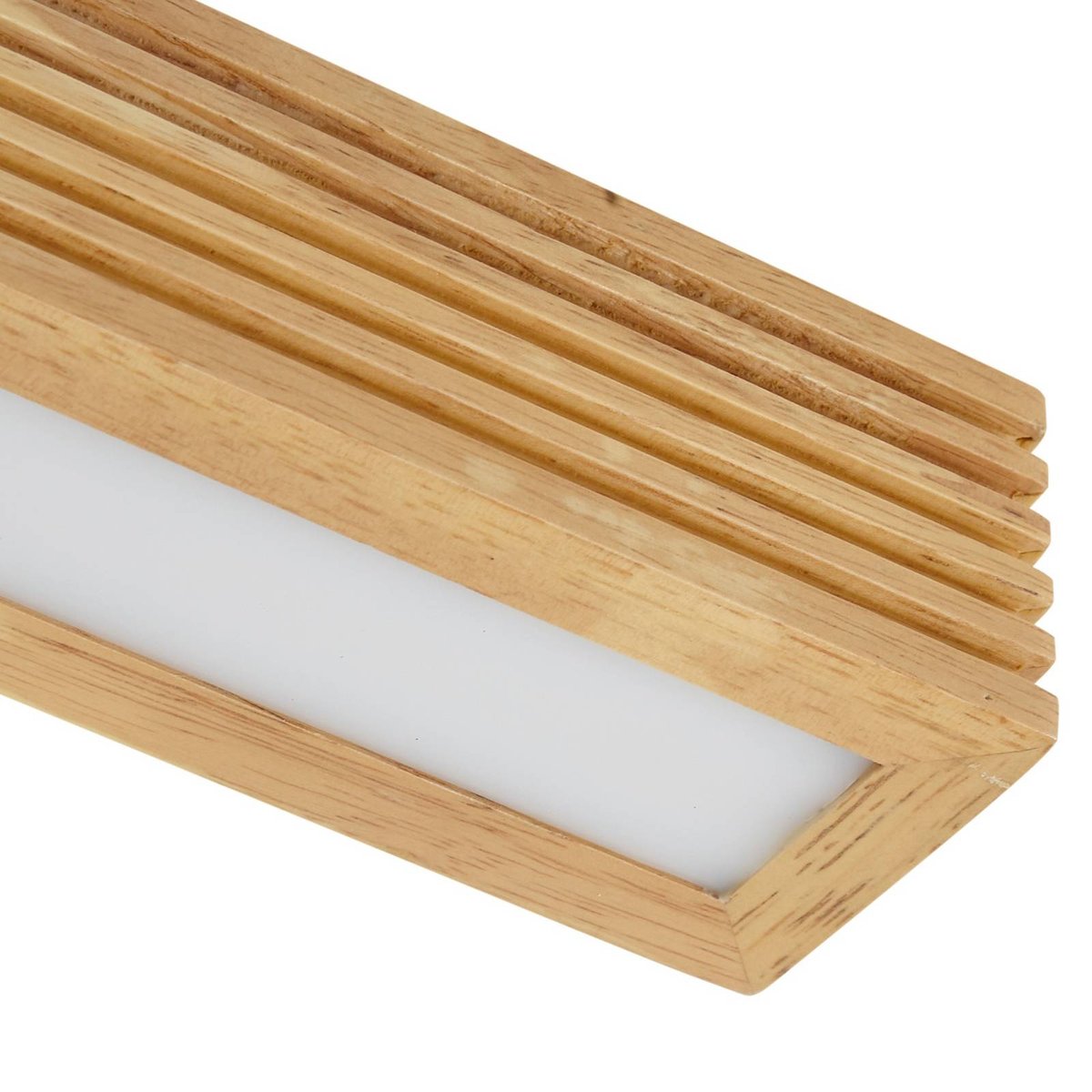 Plafonnier en bois designLED, Emara chêne clair, noir, blanc, LUCANDE