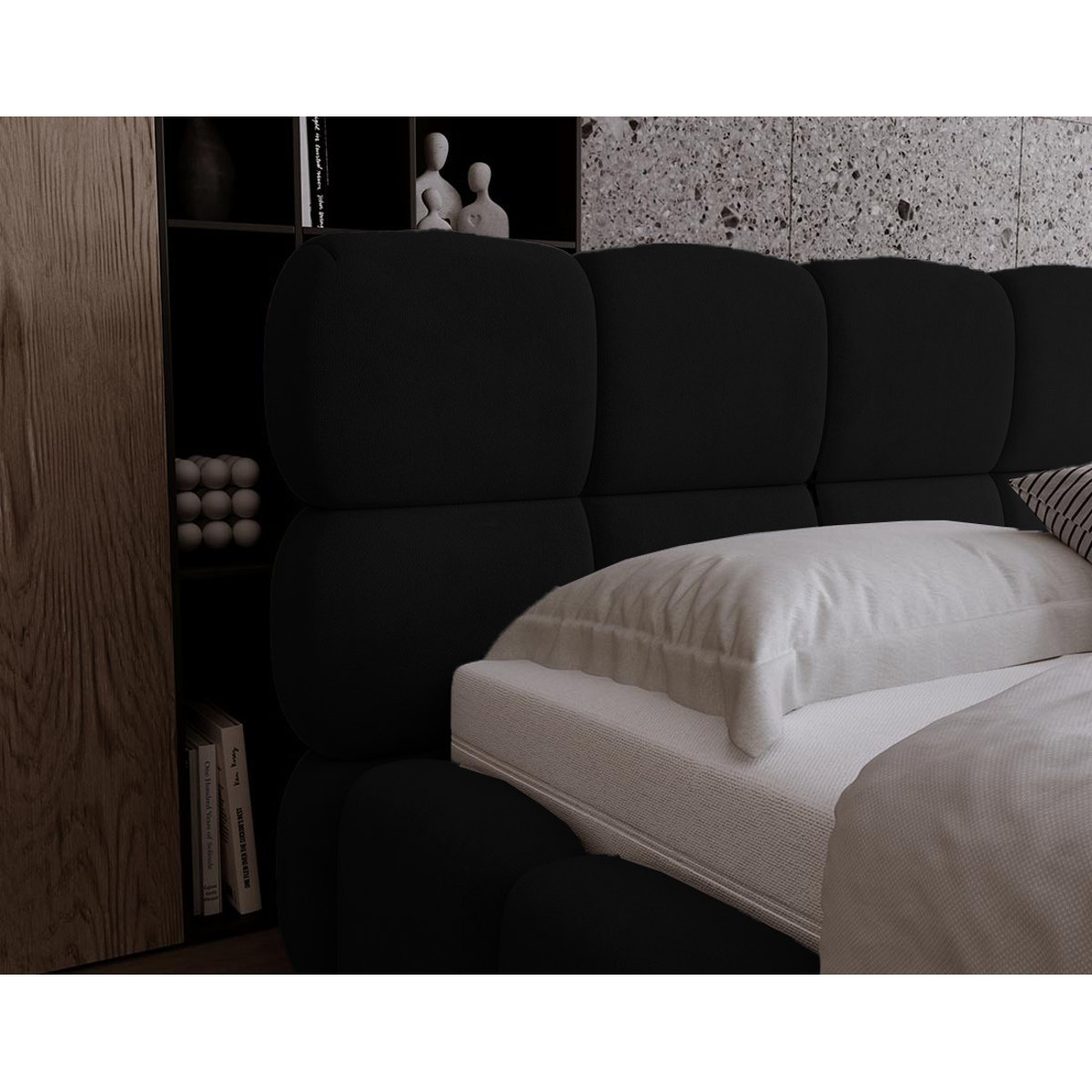 Lit coffre - MARIPOSA noir, BEST MOBILIER