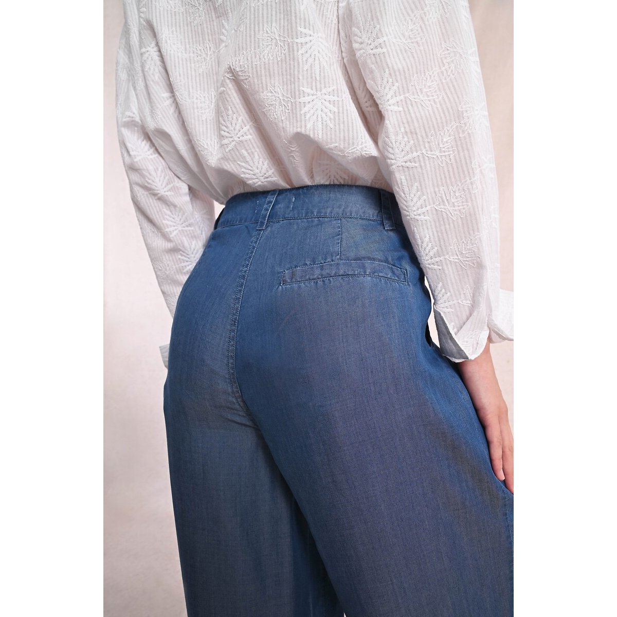 Wide Leg Denim Trousers blue denim, MOLLY BRACKEN
