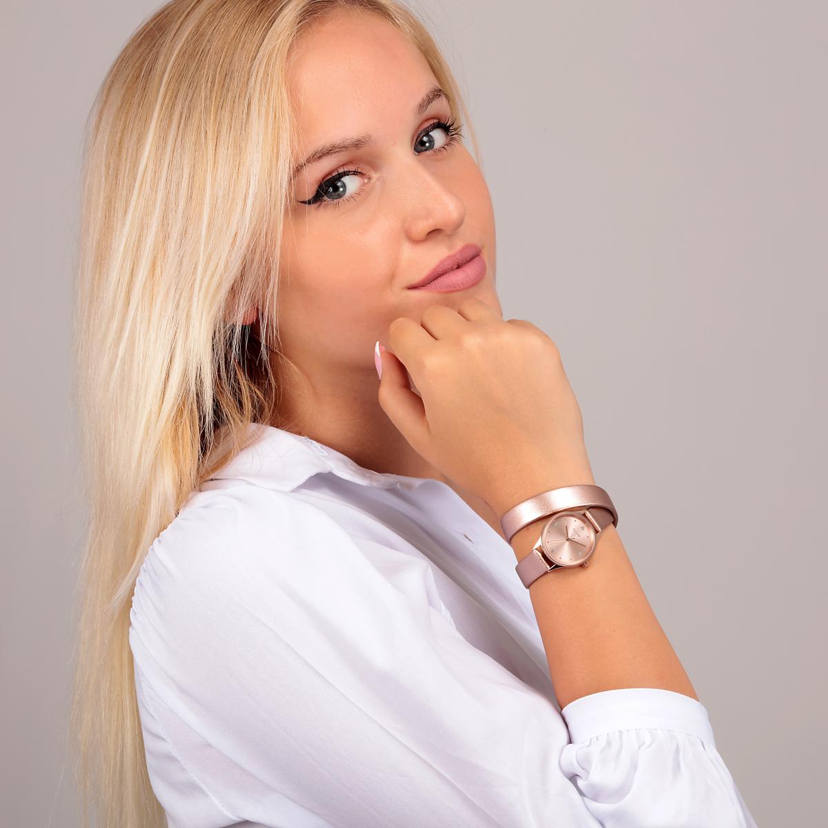 Montre Analogique En Acier Minette or rose, OUI & ME