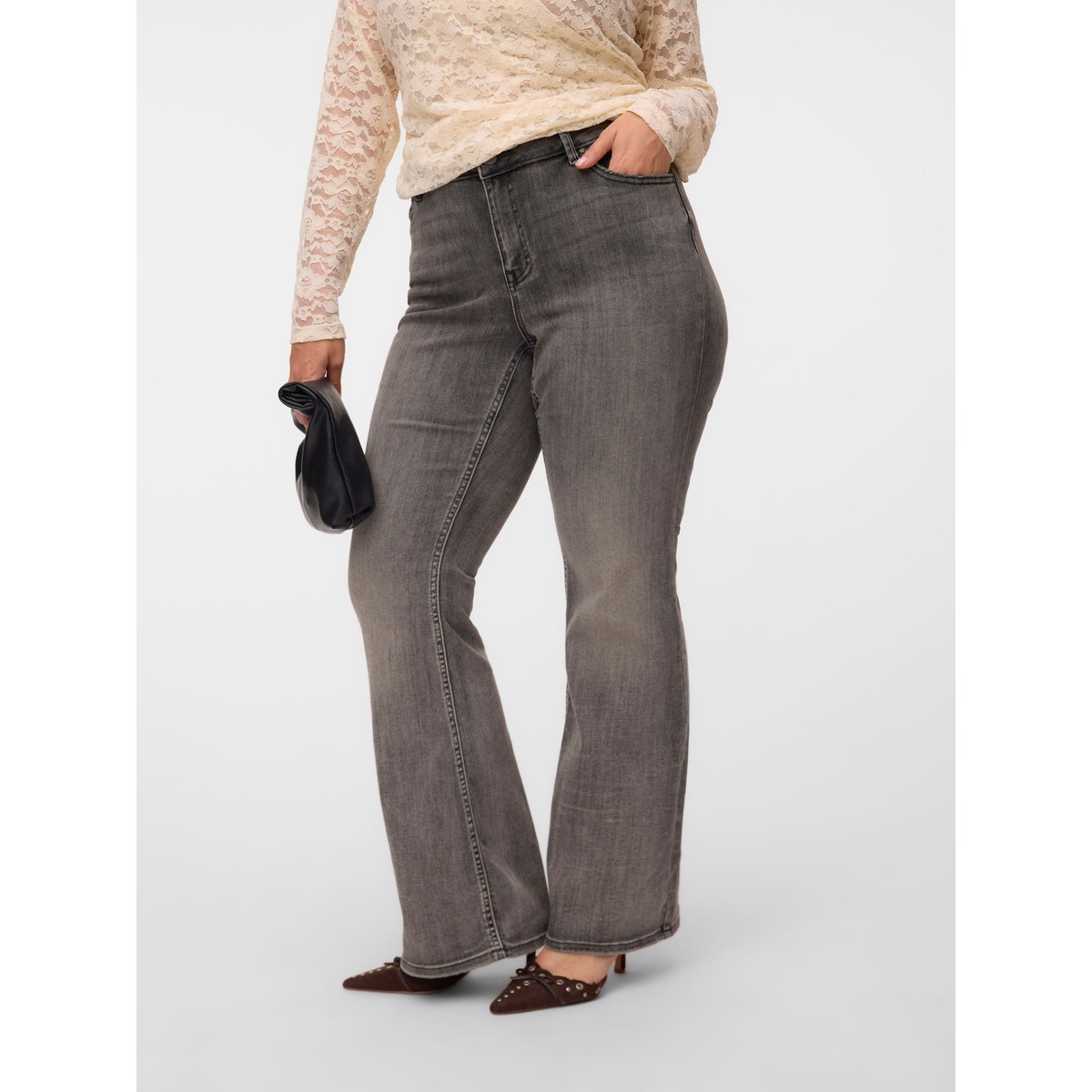 Jean Flared medium grey denim, VERO MODA