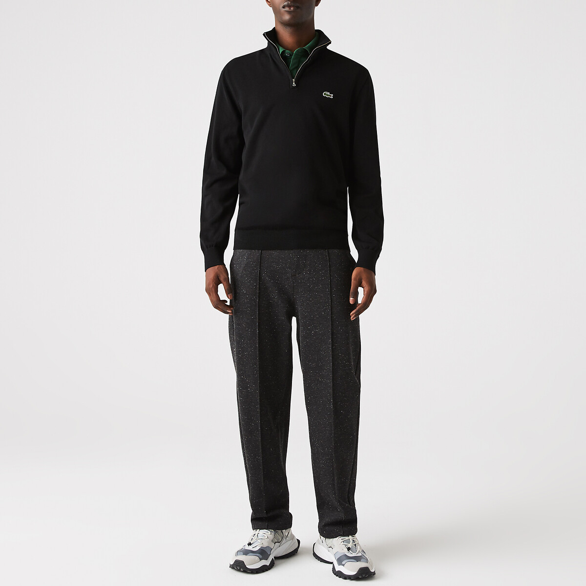 Cotton Half Zip Jumper black, LACOSTE