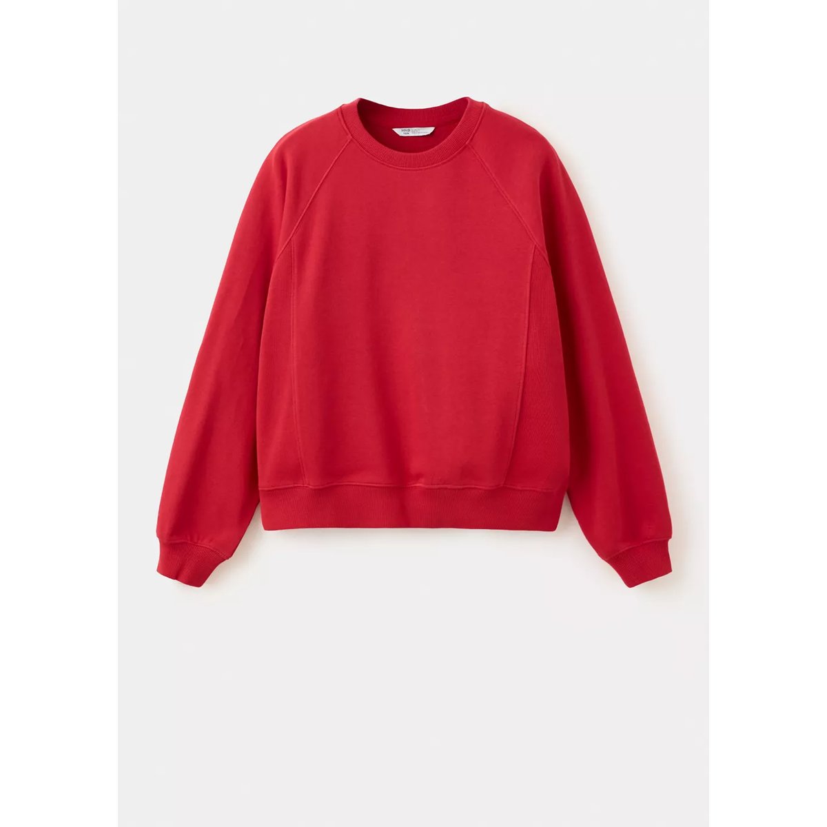 Sweat coton détail coutures rouge, MANGO TEEN