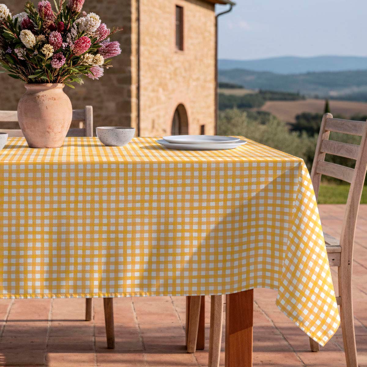Nappe anti-taches Avignon Jaune - 100% coton - jaune, NAF NAF HOME