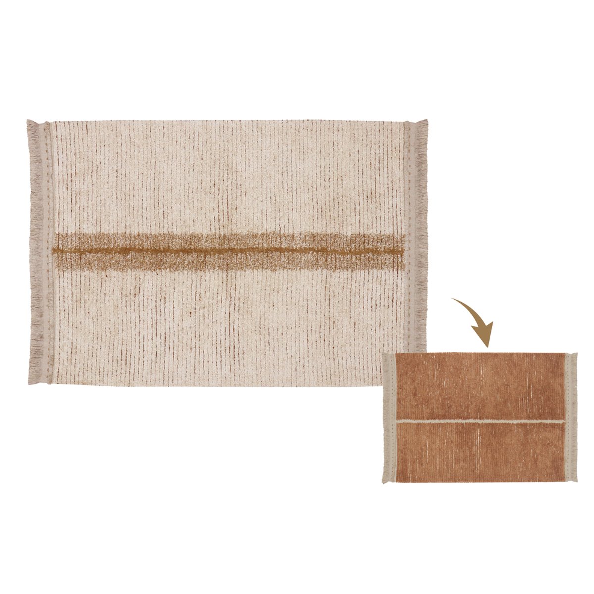 Tapis Rectangulaire en coton Tapis réversible Duetto REVERSIBLE marron, LORENA CANALS