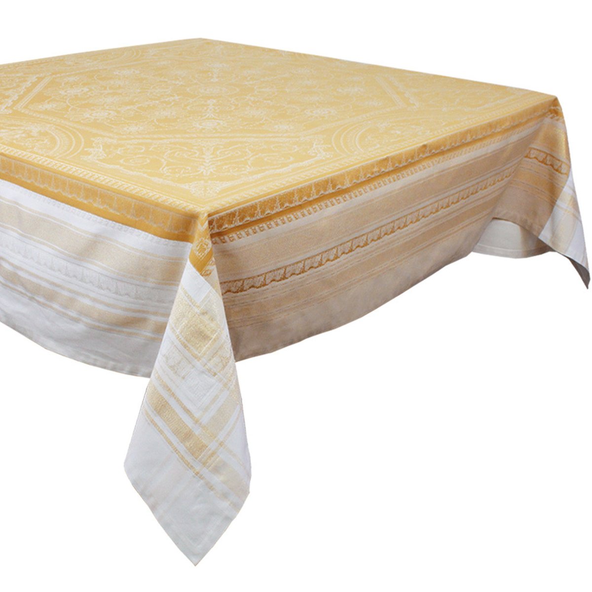 Nappe coton mélangé antitache GALERIE ROYALE reflets d or, GARNIER THIEBAUT