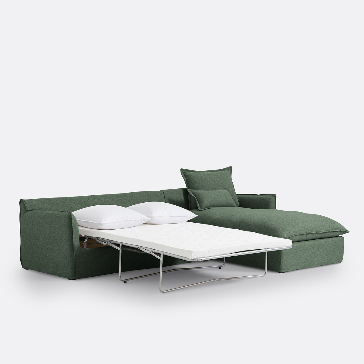 Hoekbank, omvormbaar, afneembare hoes, 4-zit, polyester, Odna bosgroen, LA REDOUTE INTERIEURS