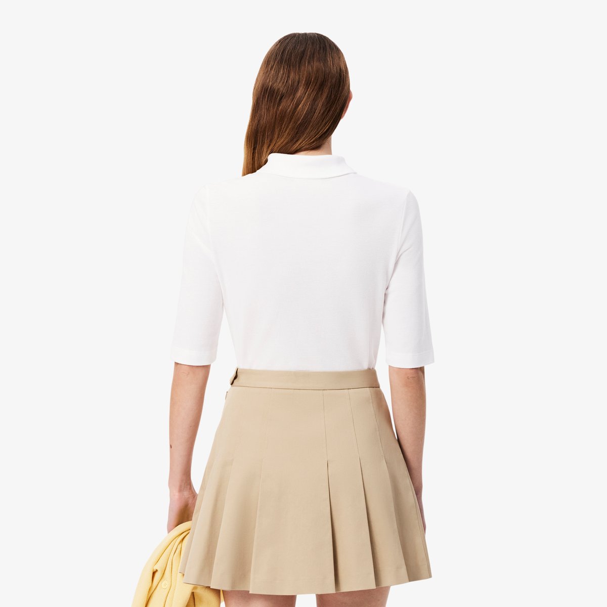 Polo L.12.D slim fit manches trois-quarts blanc-001, LACOSTE