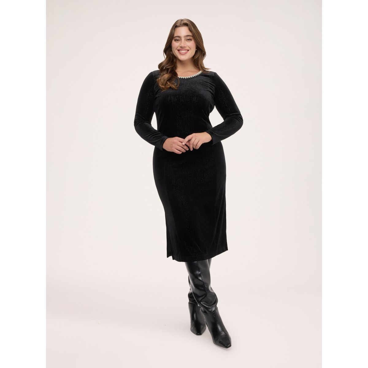 Robe Glam avec applications noir, FIORELLA RUBINO