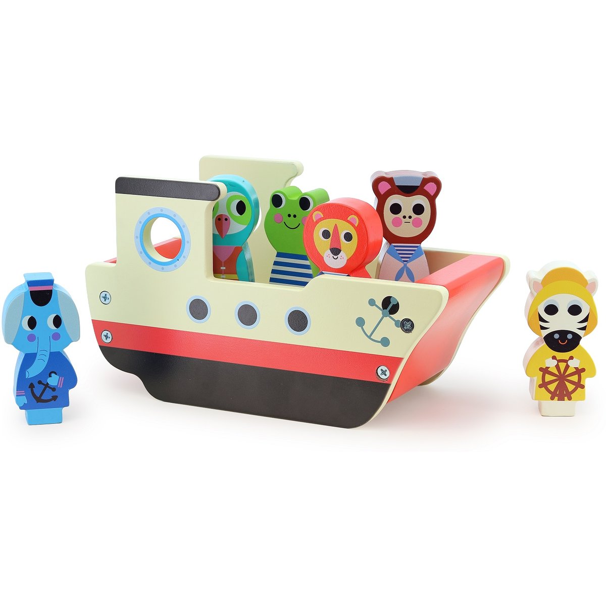 Le bateau sonore des animaux rouge, VILAC