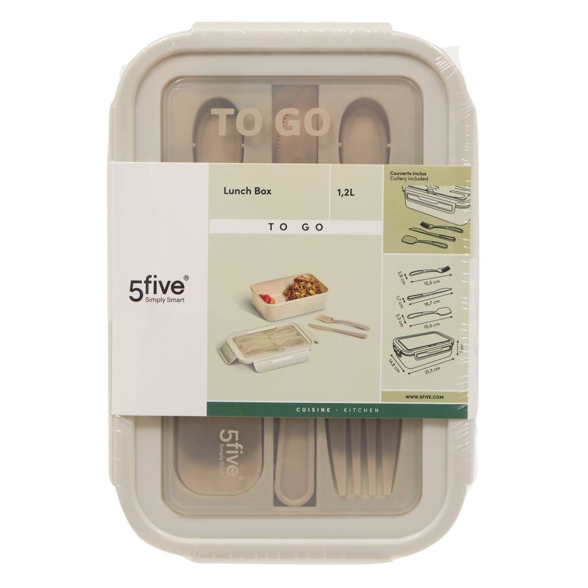 Lunch box rectangulaire beige, 5FIVE SIMPLY SMART