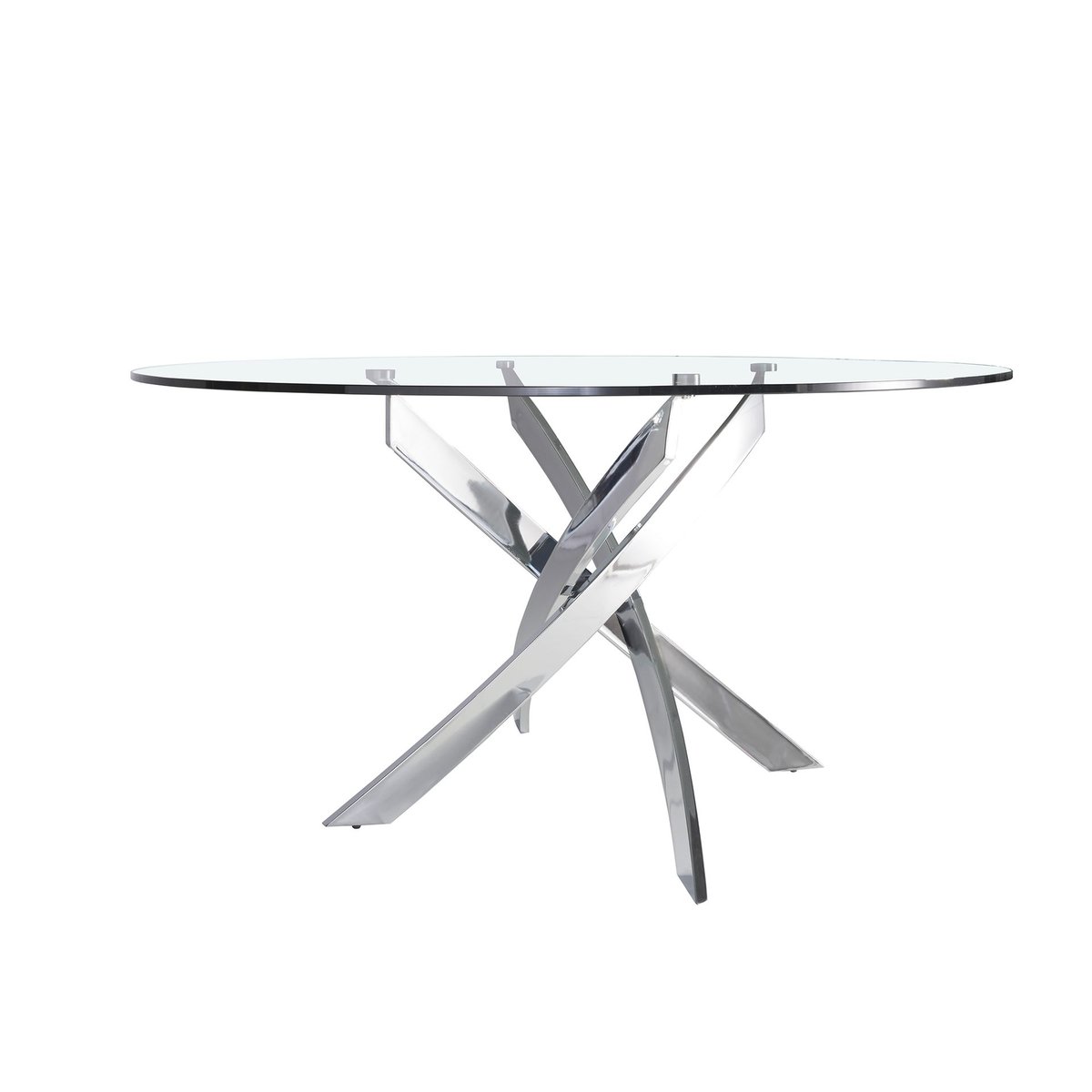 Table à manger courbée en acier et verre verre | acier, ANGEL CERDA