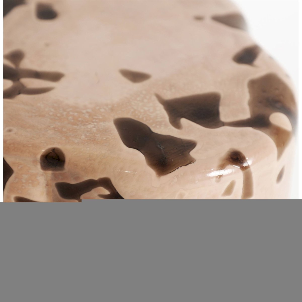 Table d'appoint contemporaine en verre marron clair, RECOLLECTION