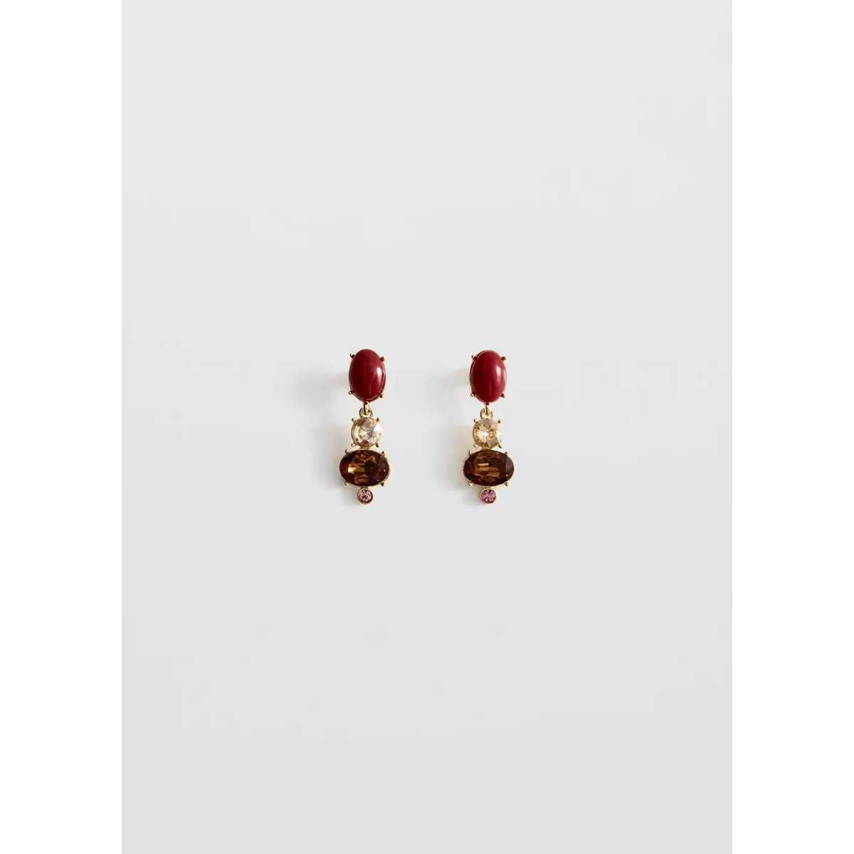 Boucles d'oreilles pendantes cristaux or, MANGO