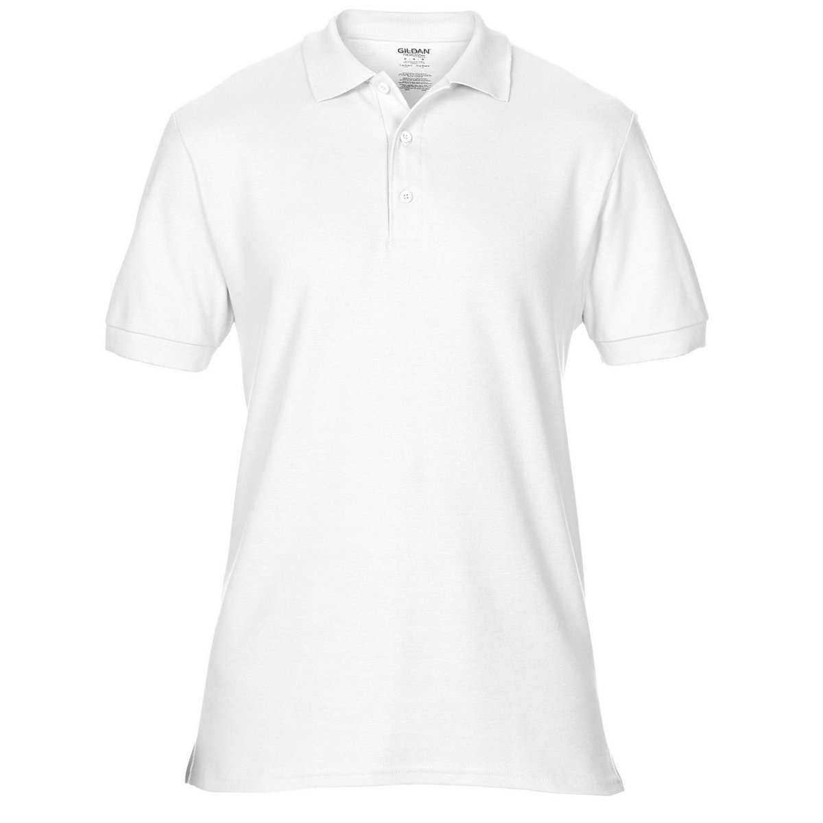 Polo uni manches courtes PREMIUM blanc, GILDAN