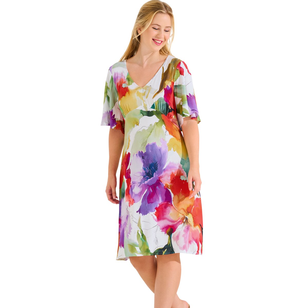 Robe estivale manches courtes ROMA blanc, LISCA