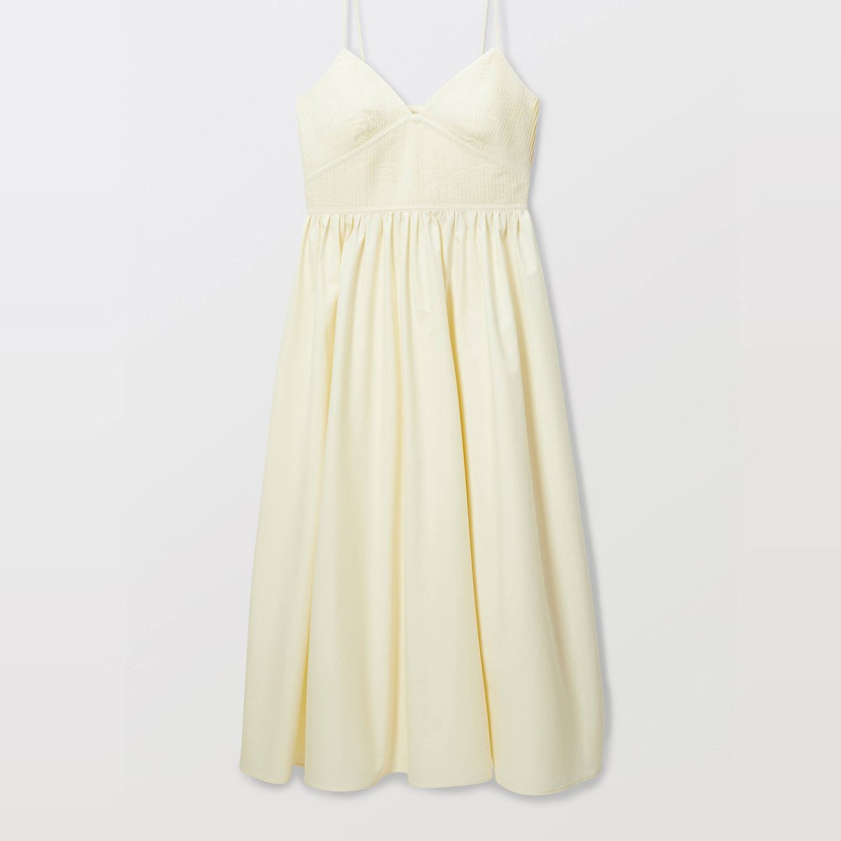 Robe longue à bretelles en coton ecru, MONOPRIX