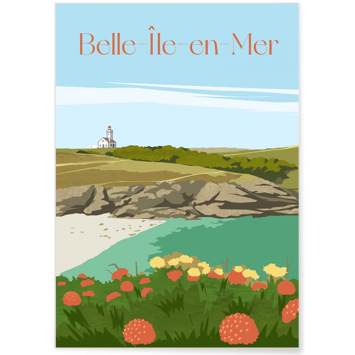 Affiche Belle-île-en-mer blanc, L'AFFICHERIE