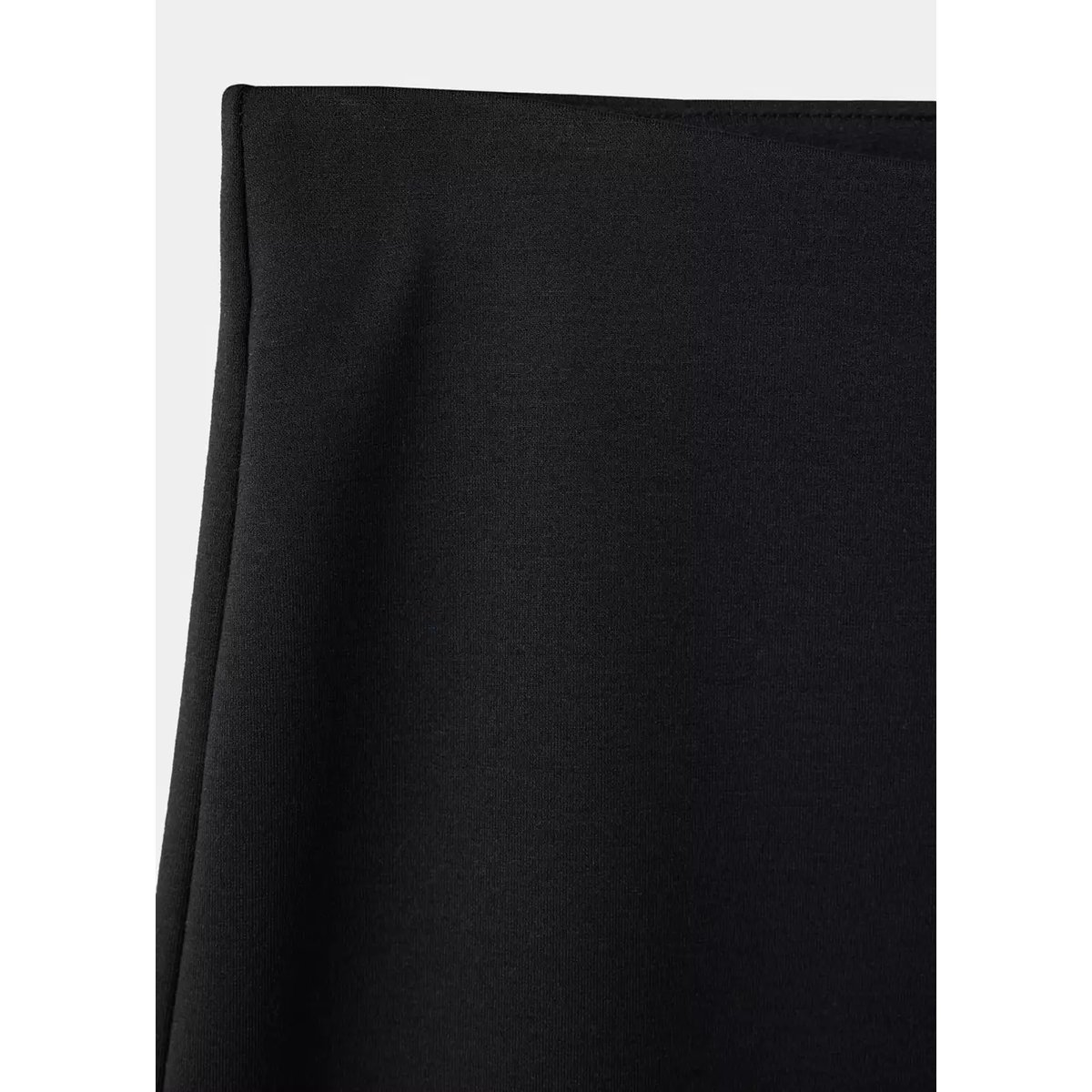 Pantalon taille haute à plumes noir, MANGO