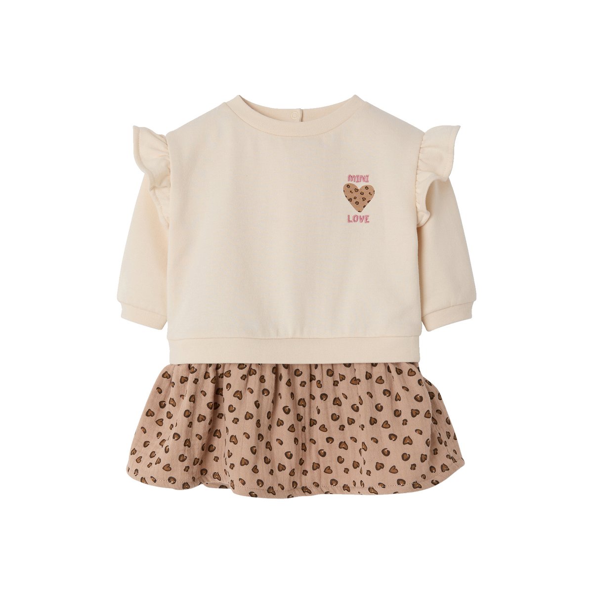 Robe manches longues vanille, VERTBAUDET