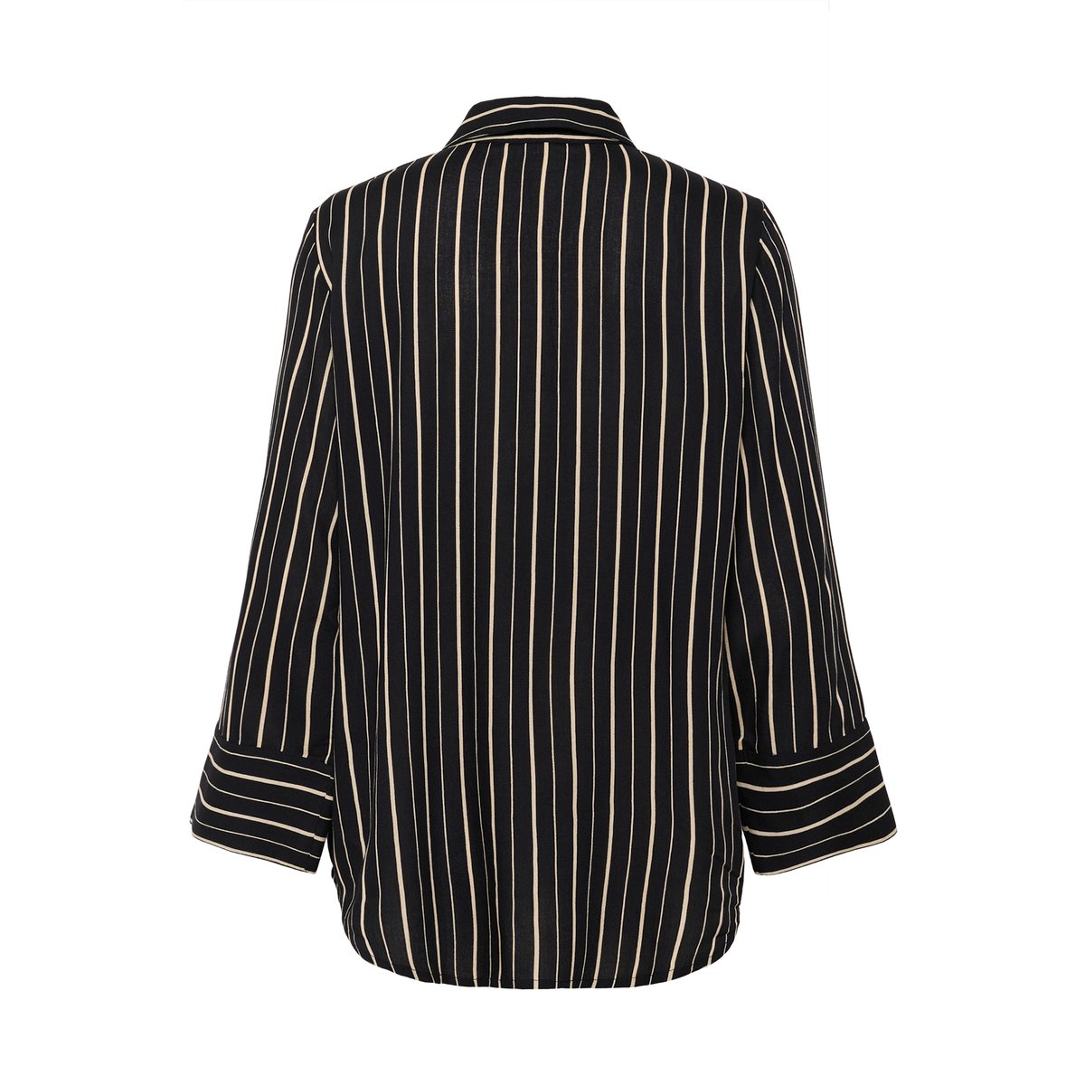 Long sleeved shirt noir/poudre rayé, KAFFE