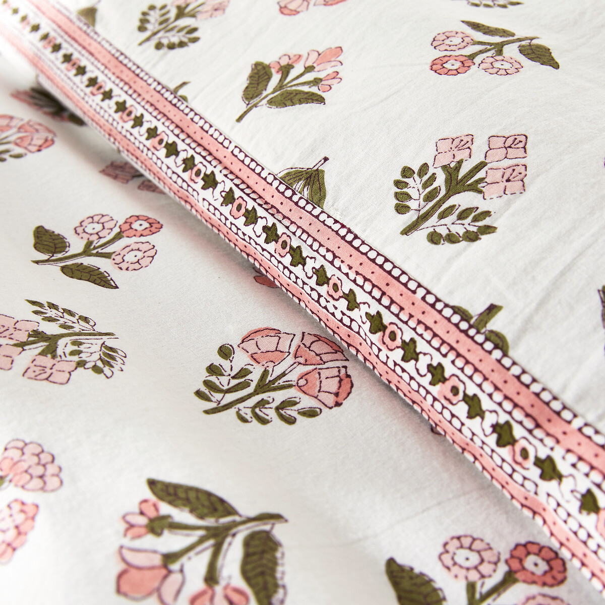 Housse de couette en coton lavé, imprimé fleurs, VANDI ECRU imprimé fond écru, LA REDOUTE INTERIEURS