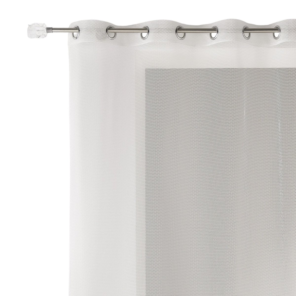 Voilage uni en maille filet ivoire, HOME MAISON