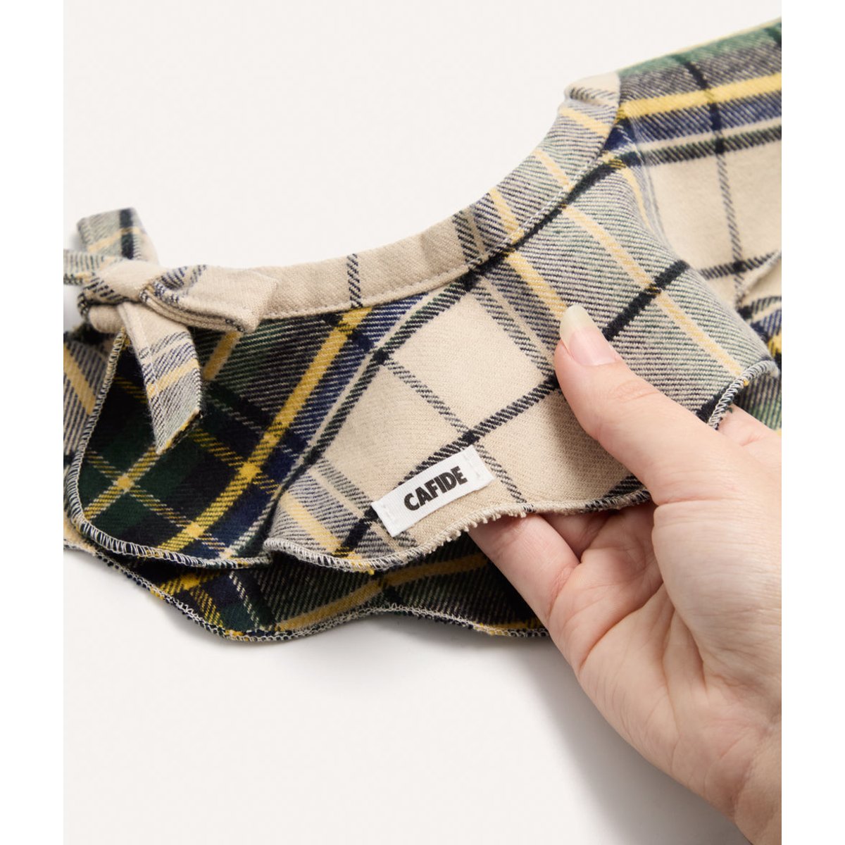 Bandana pour chien style col tartan beige, Lola beige, CAFIDE