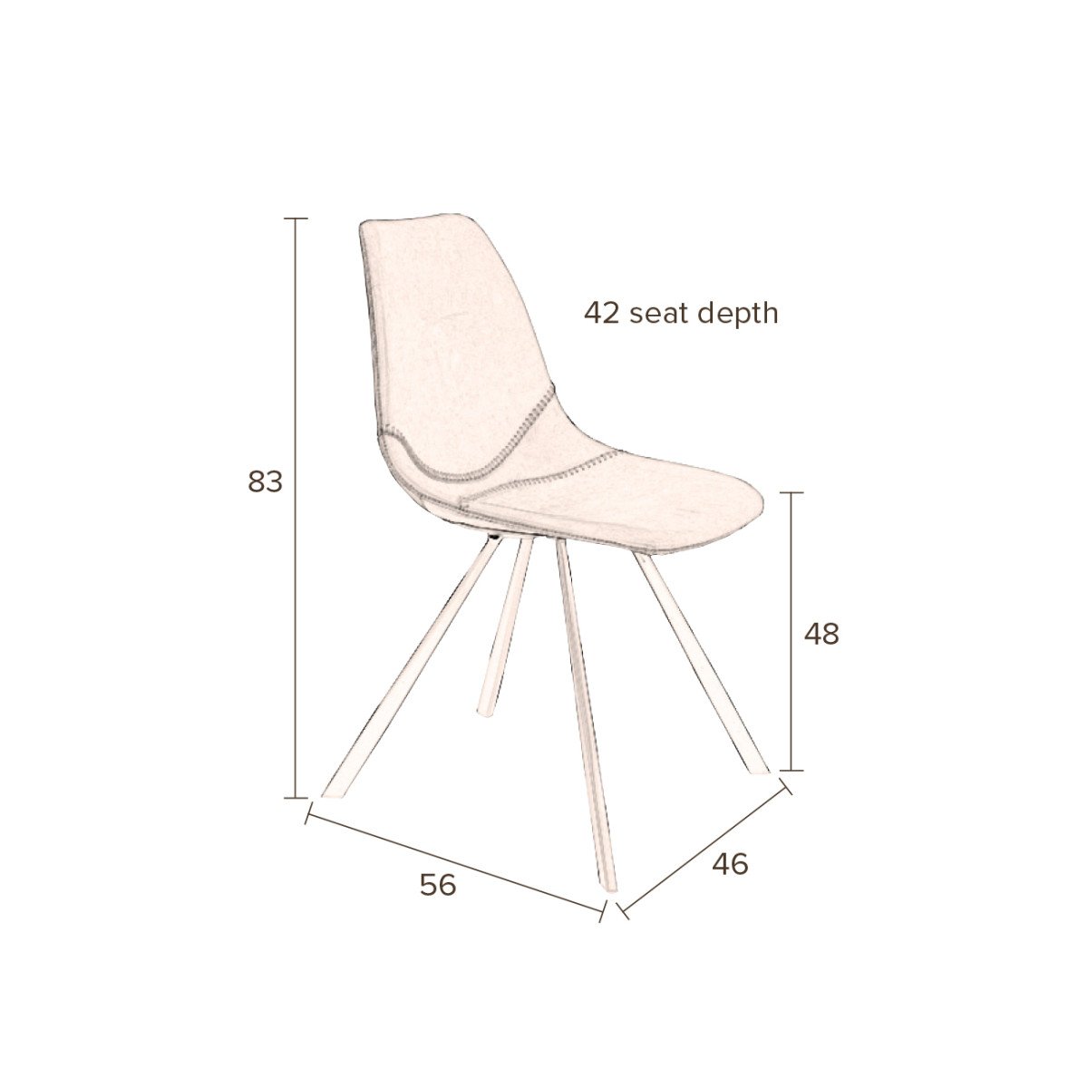 Lot de 2 chaises de repas en velours - FRANKY bleu, DUTCHBONE