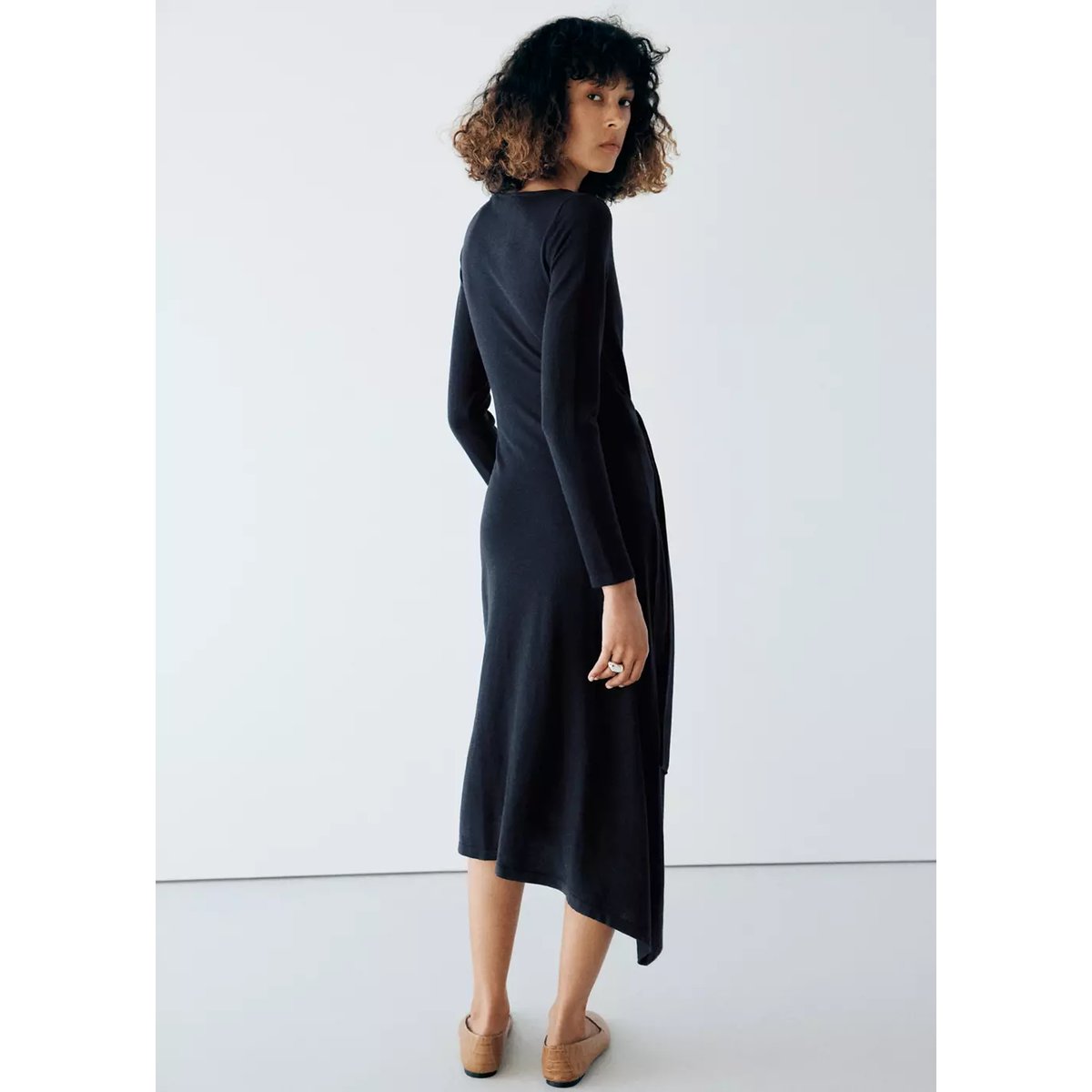 Robe en maille avec détail nœud bleu marine, MANGO