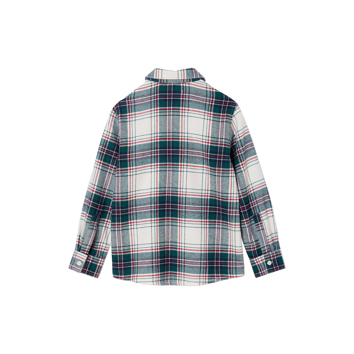 Chemise noël en flanelle à carreaux carreaux blanc, VERTBAUDET