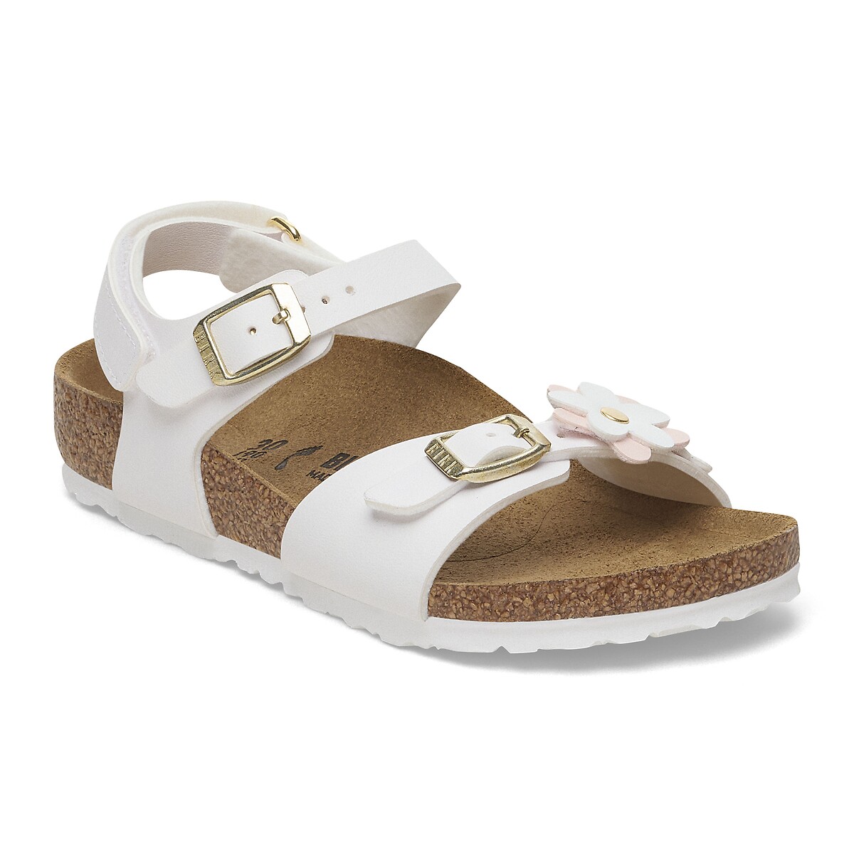 Kids Rio Flower Sandals with Heel Strap white, BIRKENSTOCK