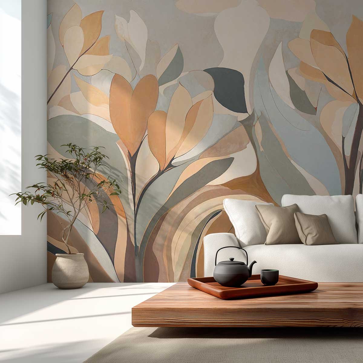 Papier peint Éclosion d'Ambre multicolore, HEXOA