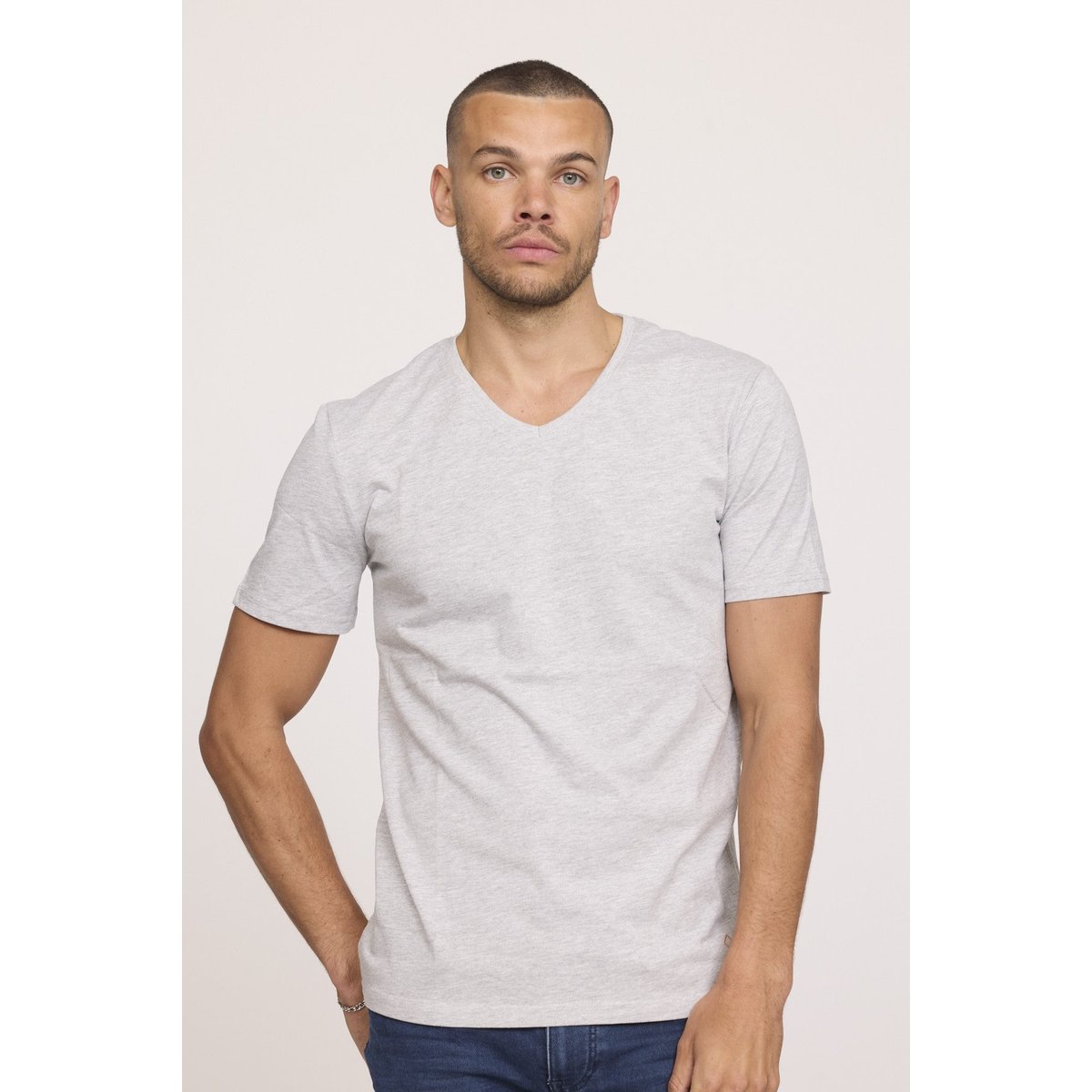 T-shirt manches courte coton regular AKILO gris, LEE COOPER