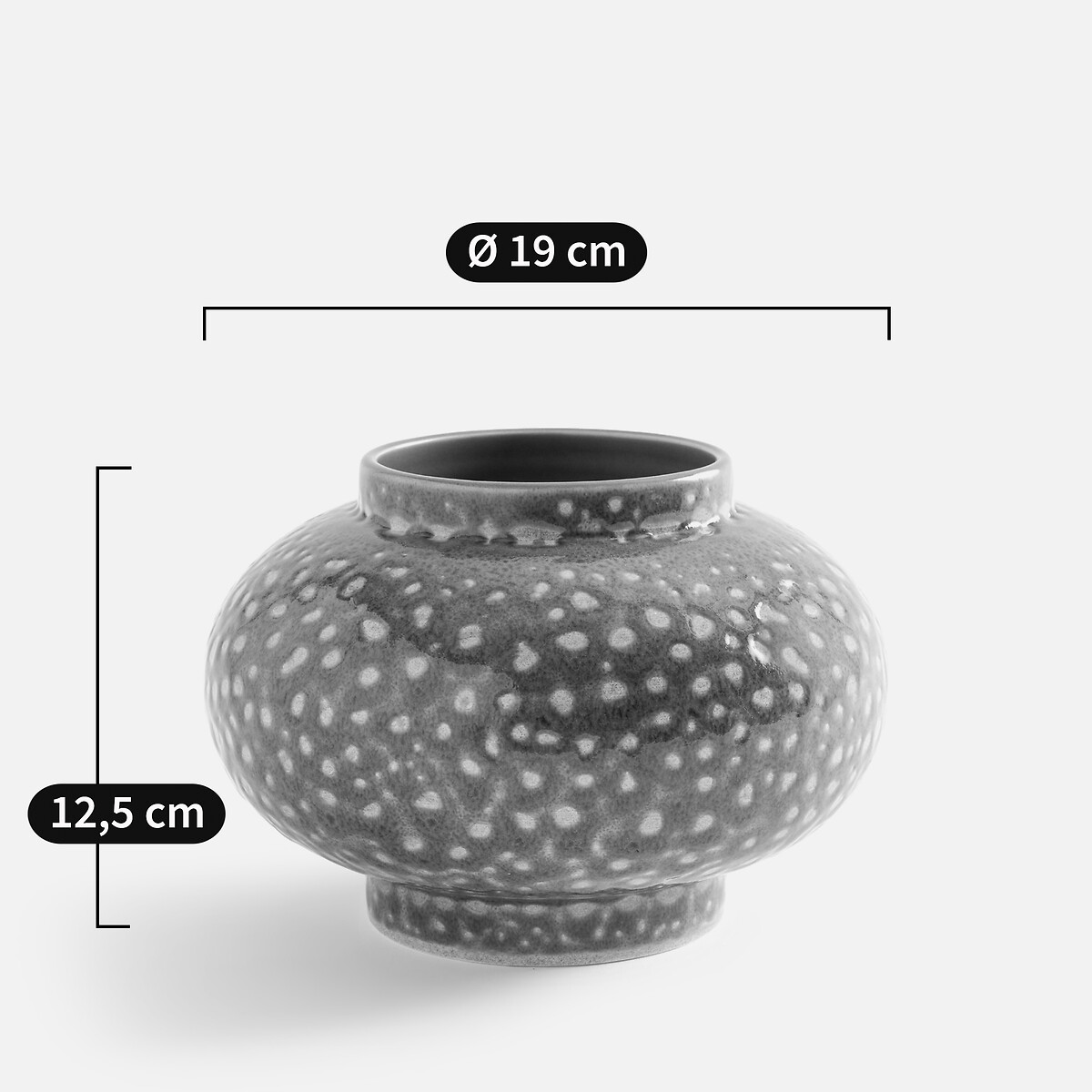 Vase rond en céramique émaillée tachetée, hauteur 12,5 cm, LECCIA violine mouchetée, AM.PM
