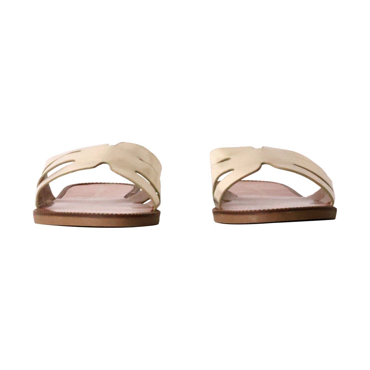 Mules Plates Cuir La Bottine Souriante Paris or, ENZA NUCCI