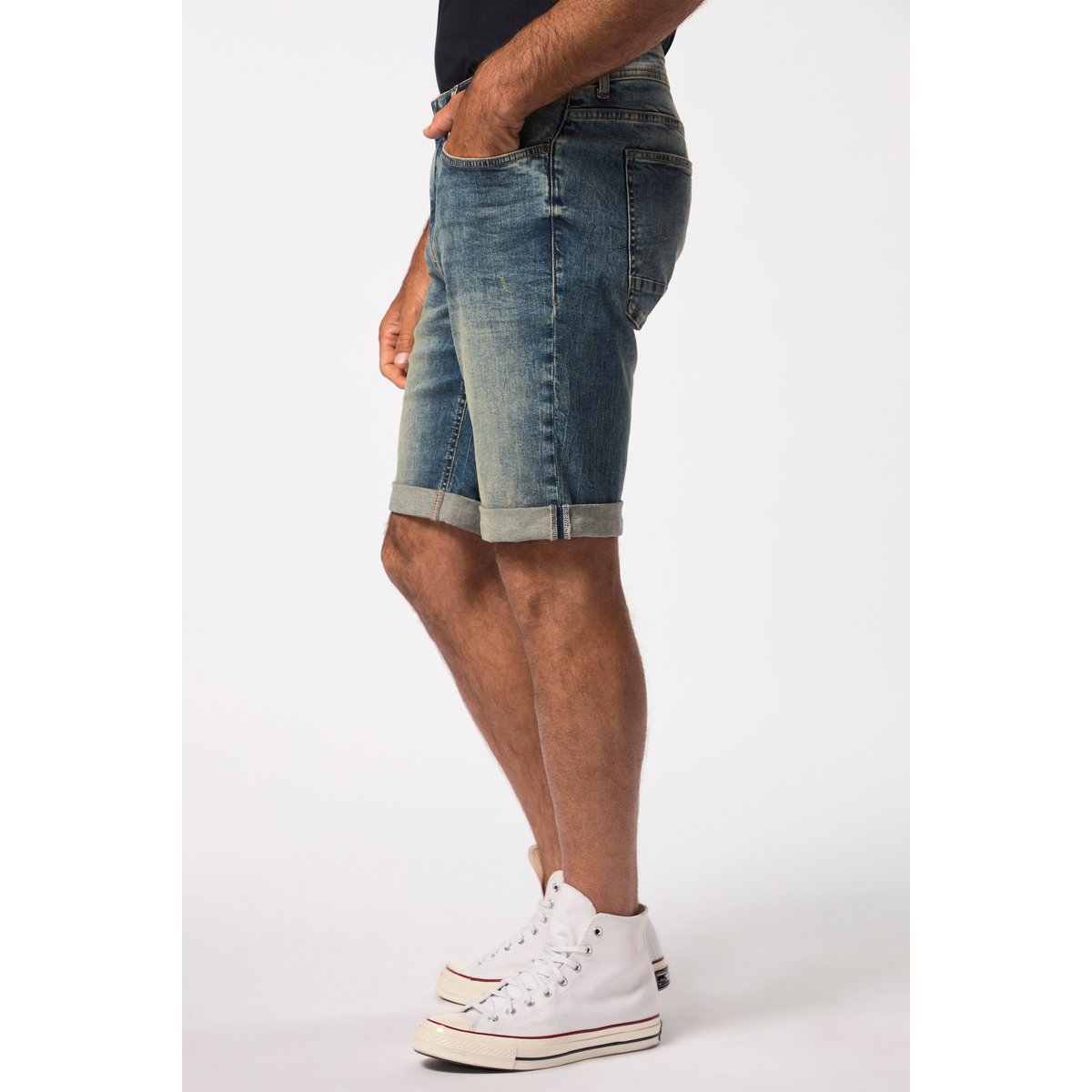 Bermuda en jean ventre confort bleu clair, JP1880