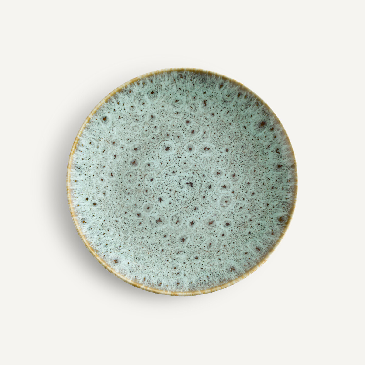 Lot de 4 assiettes à dessert grès émaillé, Fara kaki/bleu, AM.PM