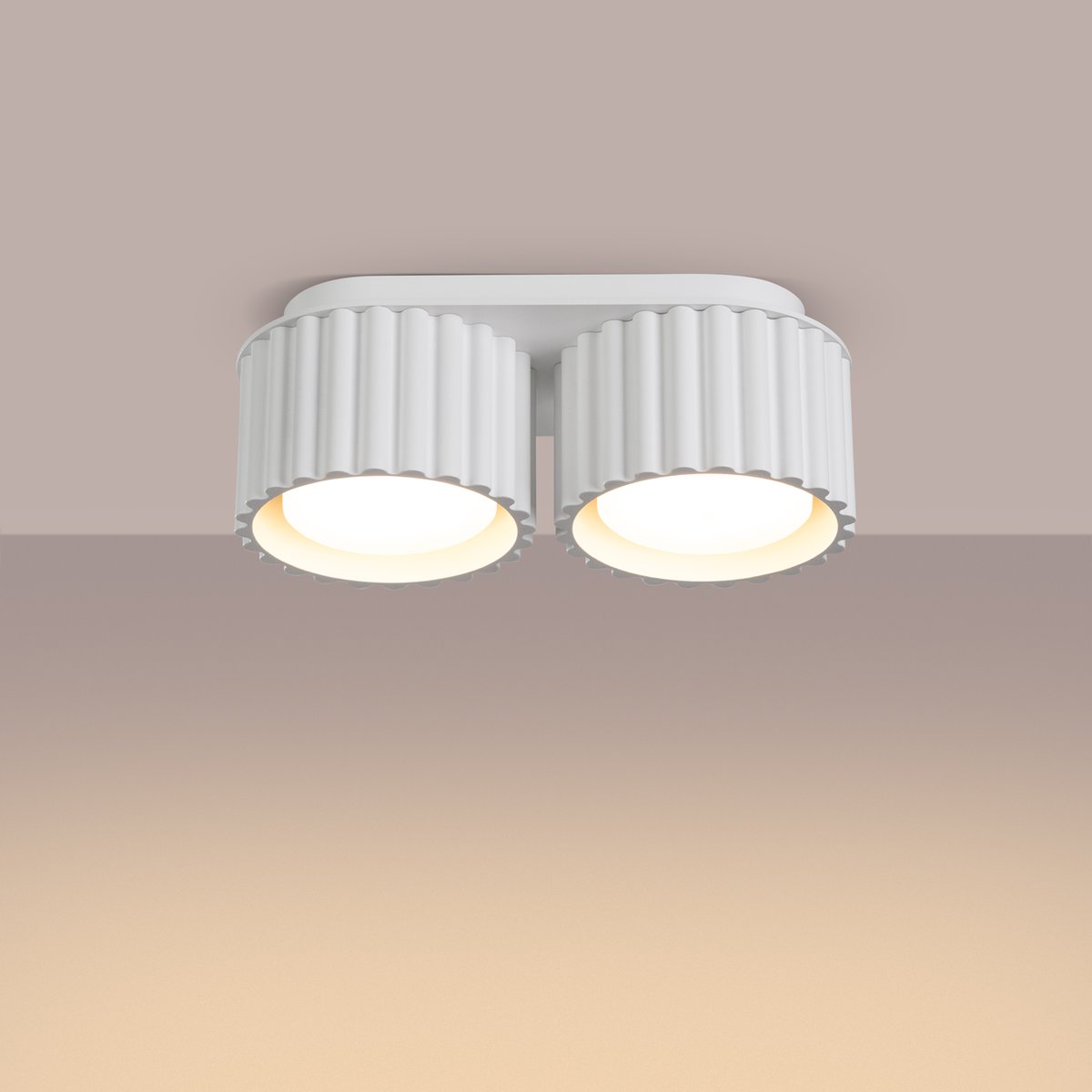 Plafonnier Aluminium Blanc Gx53 2 Aura blanc, EDEN