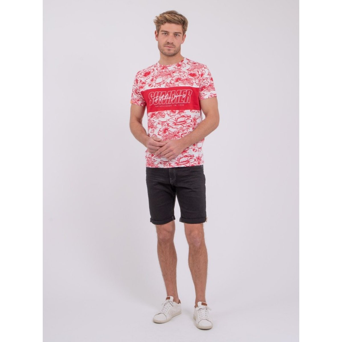 T-shirt Manches Courtes Col Rond Pur Coton Noliba rouge, RITCHIE