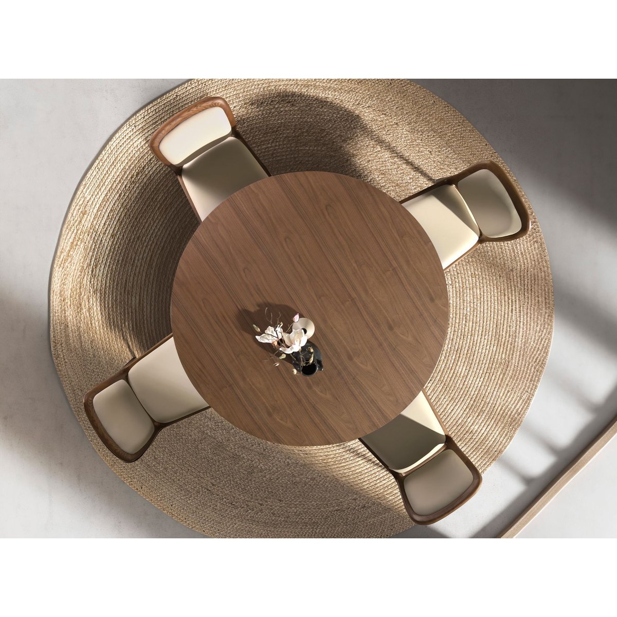 Chaise en simili cuir noyer | crème, ANGEL CERDA