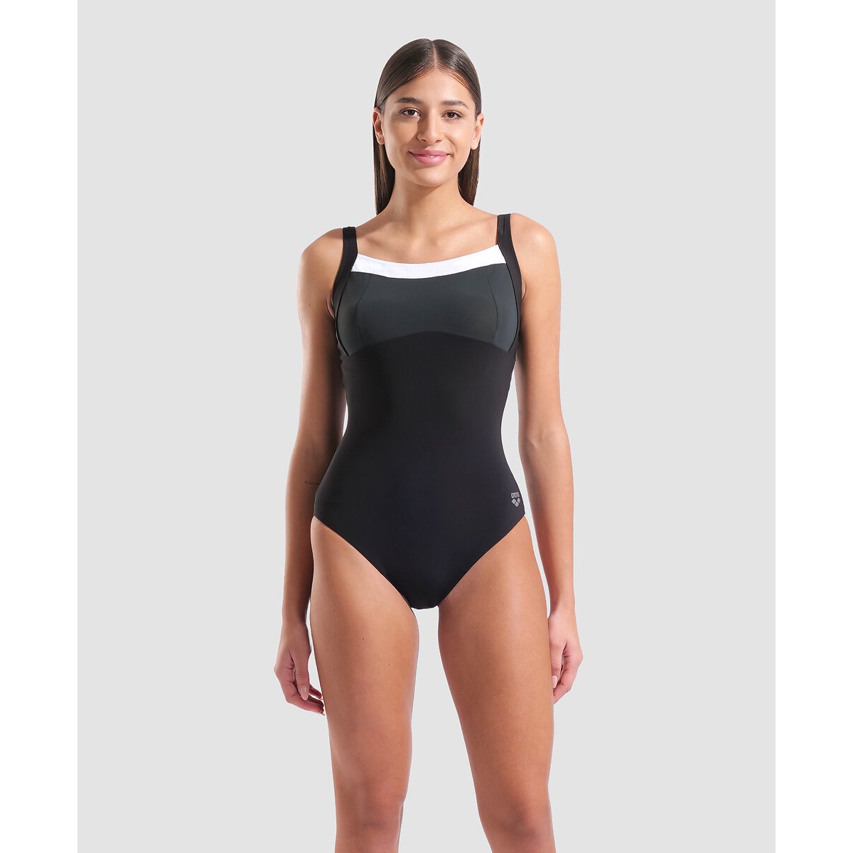 Maillot de bain GIANNA dos carré noir/gris/blanc, ARENA