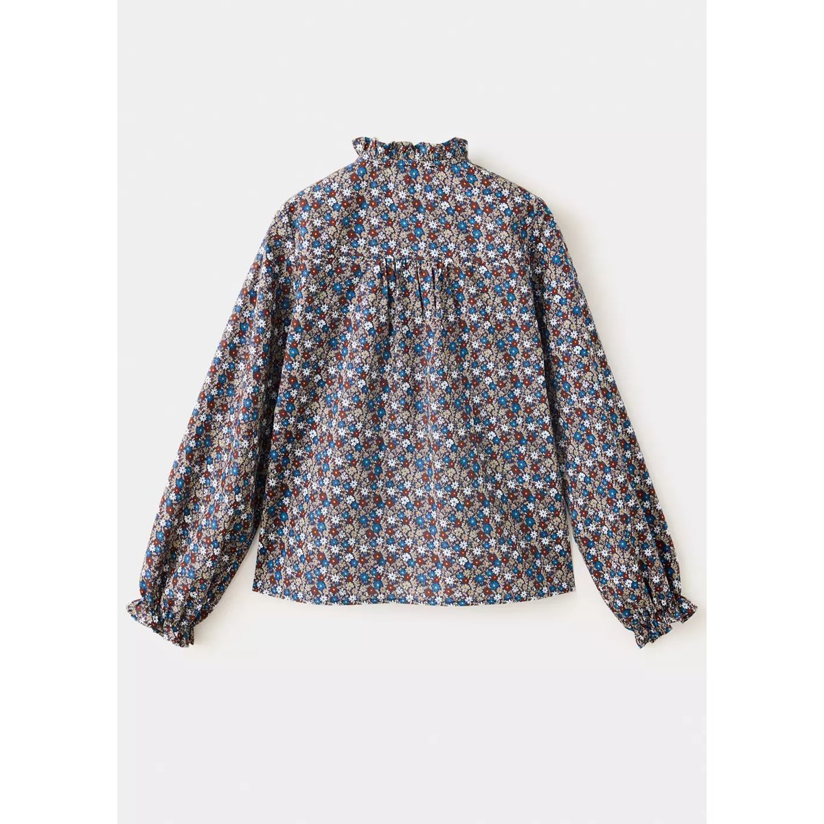 Chemise en coton imprimé fleuri bleu marine, MANGO KIDS