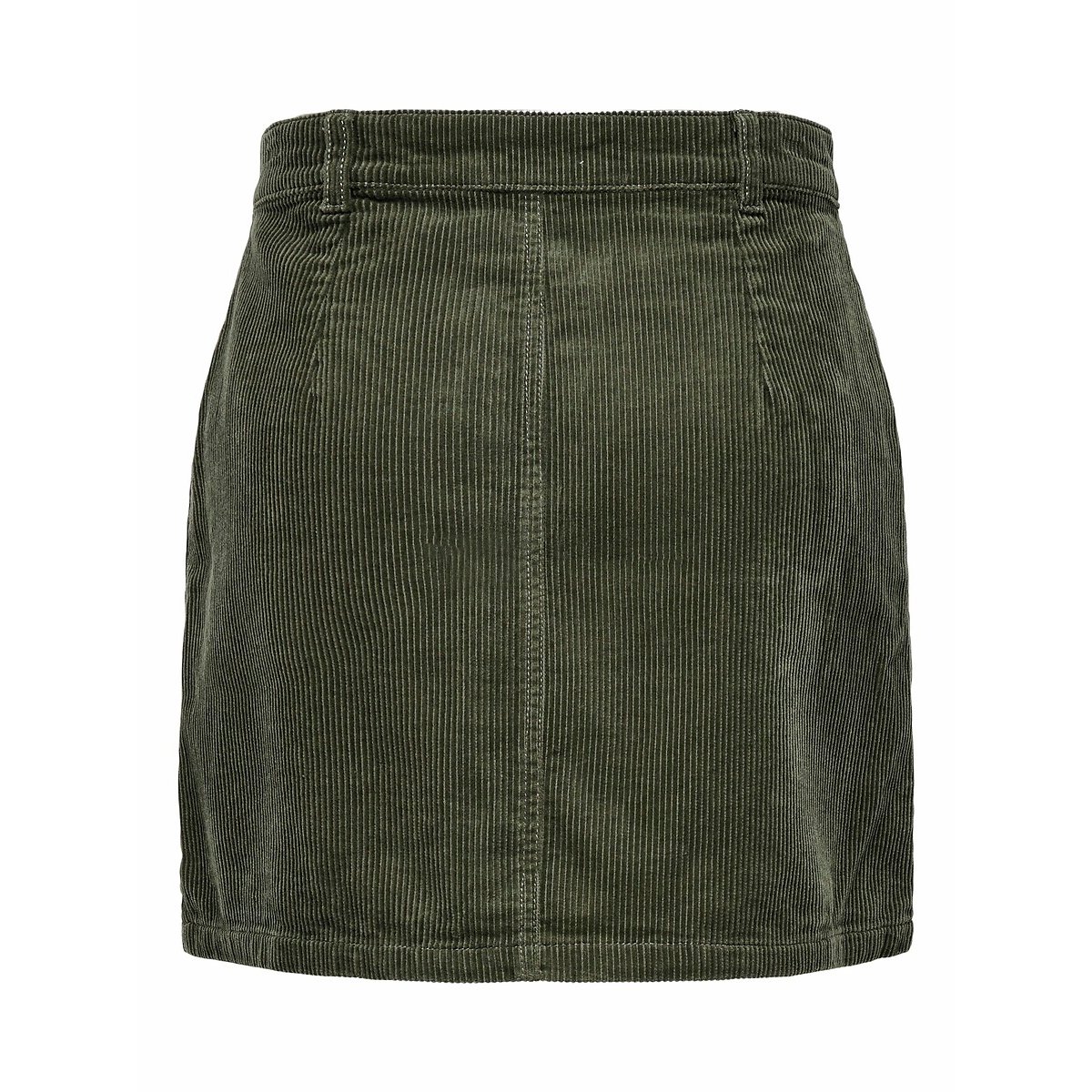 Jupe courte boutonnée en velours vert kaki, JDY