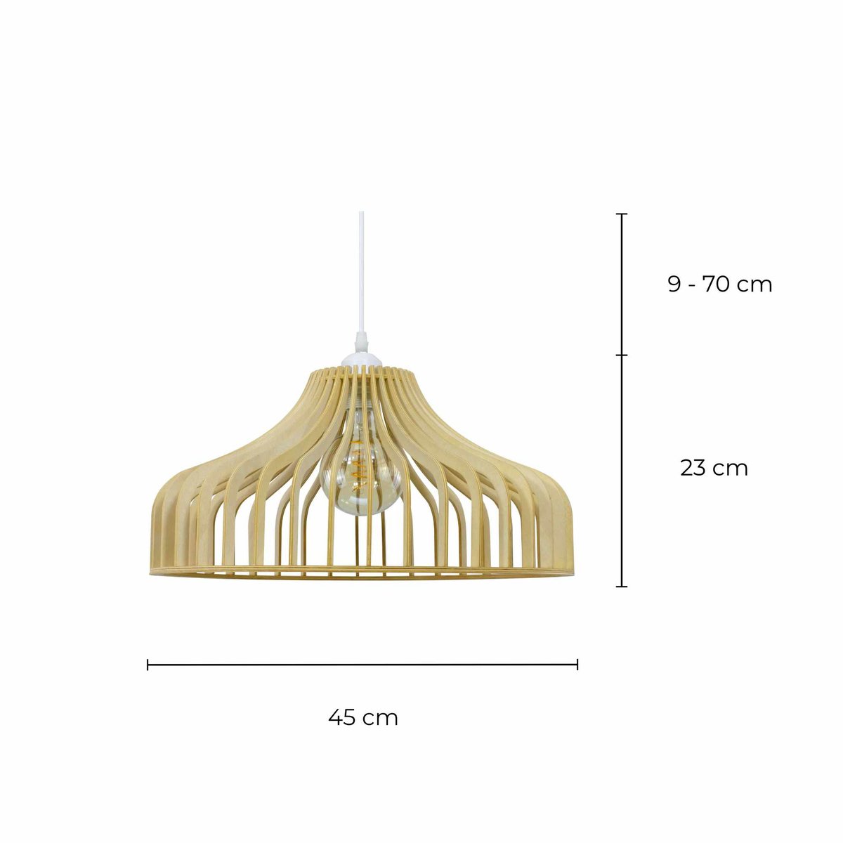 Suspension en bois de tilleul, HISTONE naturel, C-CREATION