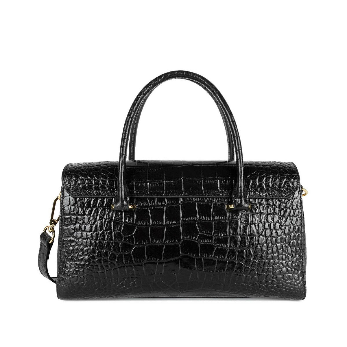 Sac à main à rabat avec fermoir M EXO noir, LANCASTER