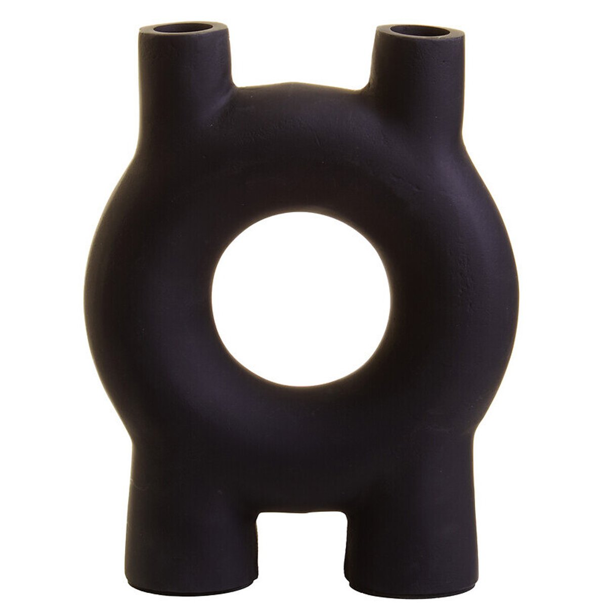 Small Abstract Candle Holder in Black black, FIFTY FIVE SOUTH