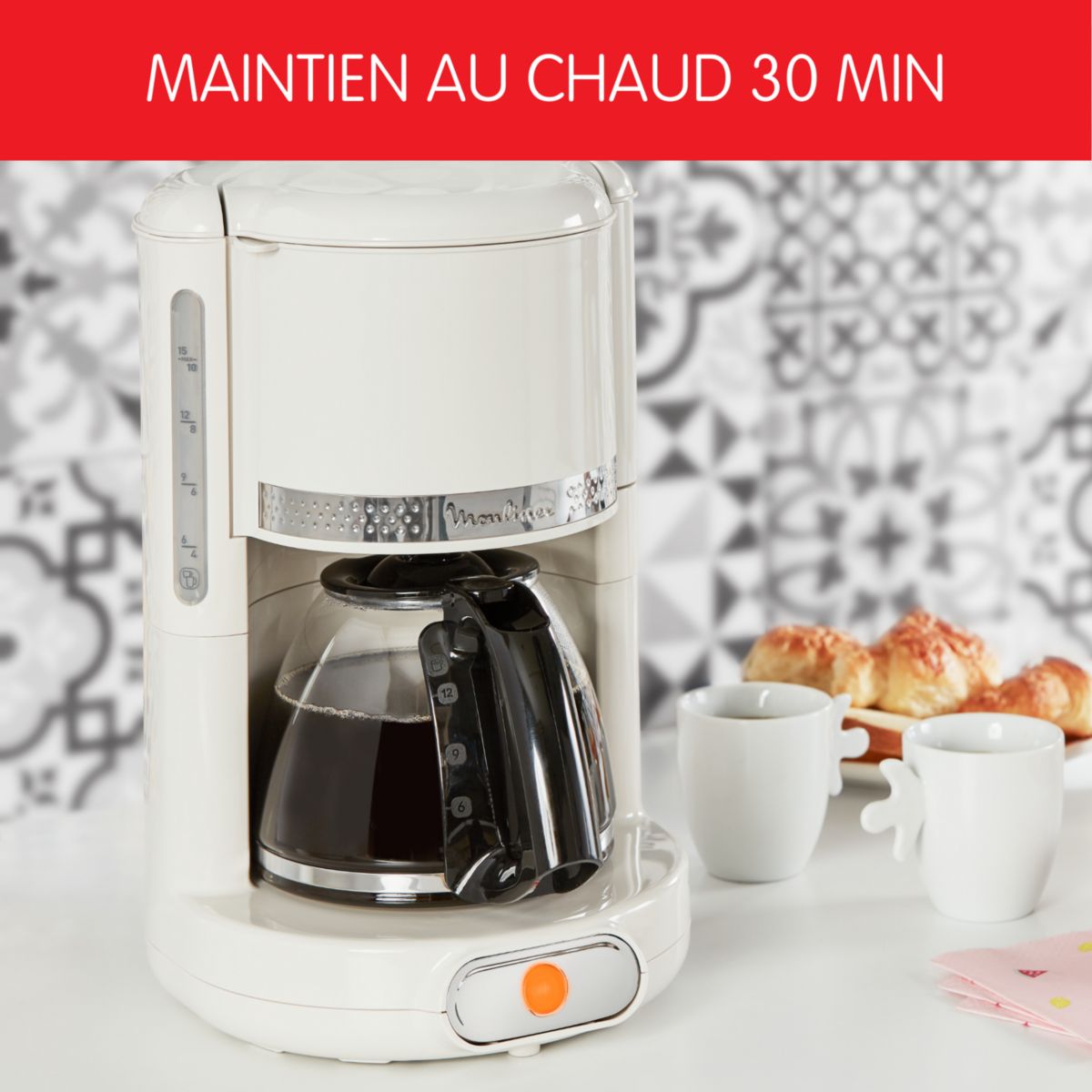 Cafetière filtre FG381A10 SOLEIL IVOIRE ivoire, MOULINEX