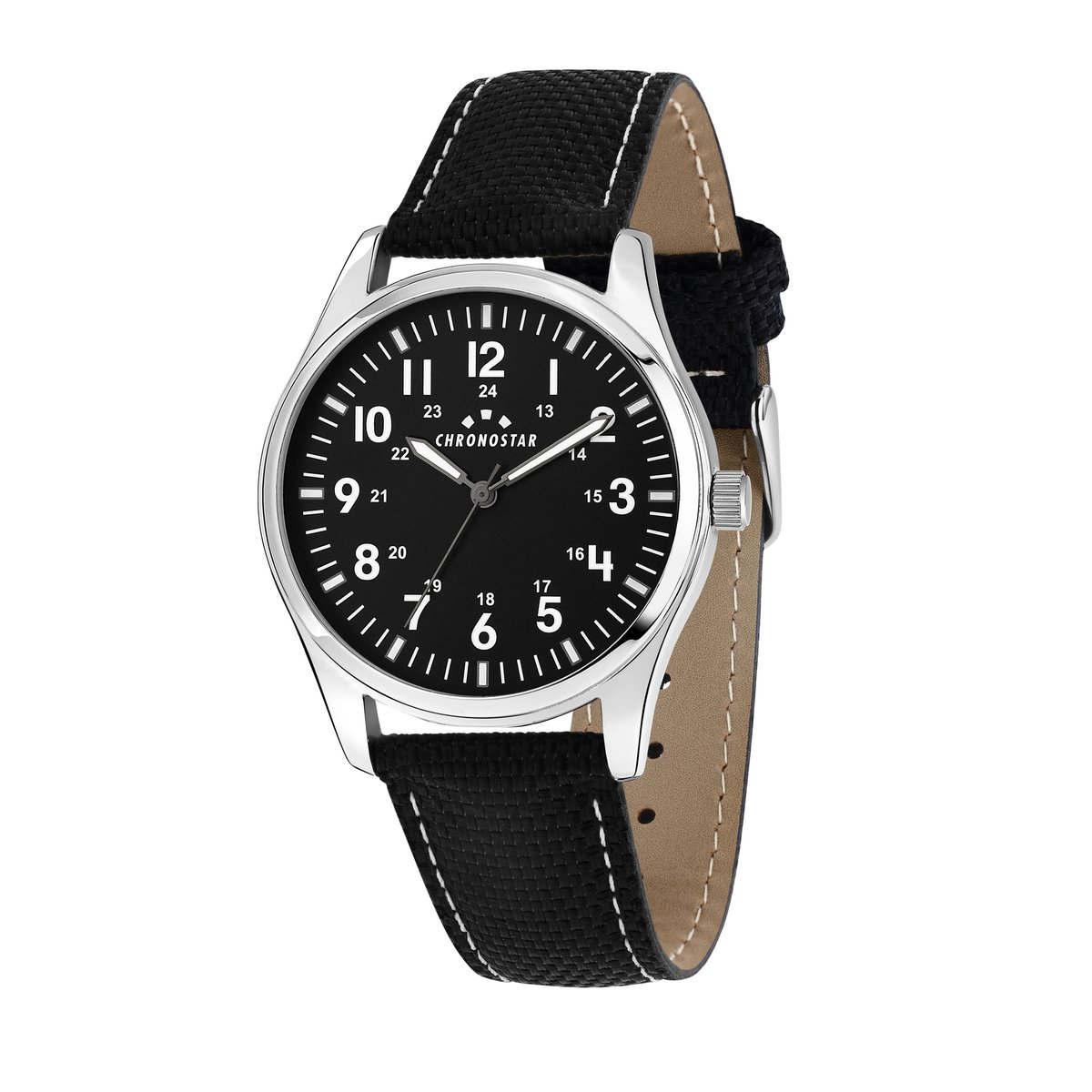 Montre PILOT noir, mat, CHRONOSTAR